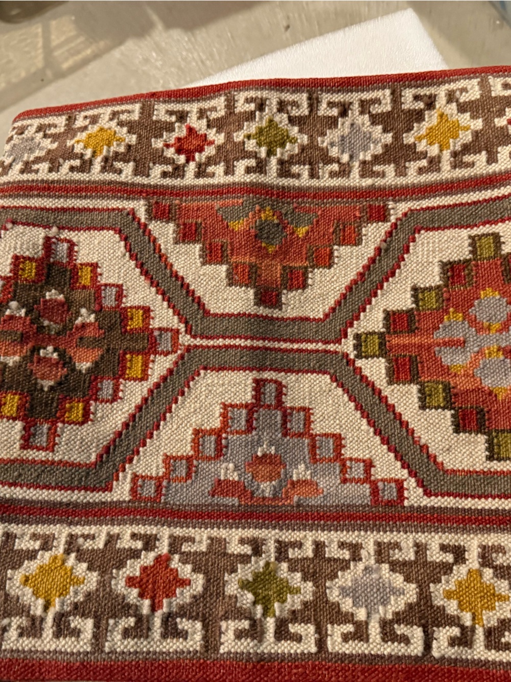 Super Rare! NEW Pottery Barn Mahal, Nanda, Asha, & Baha Tribal Kilim set, Red - Picture 4 of 15